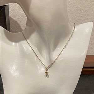 Elegant 14k  Gold Plated Necklace with Crystal Pendant